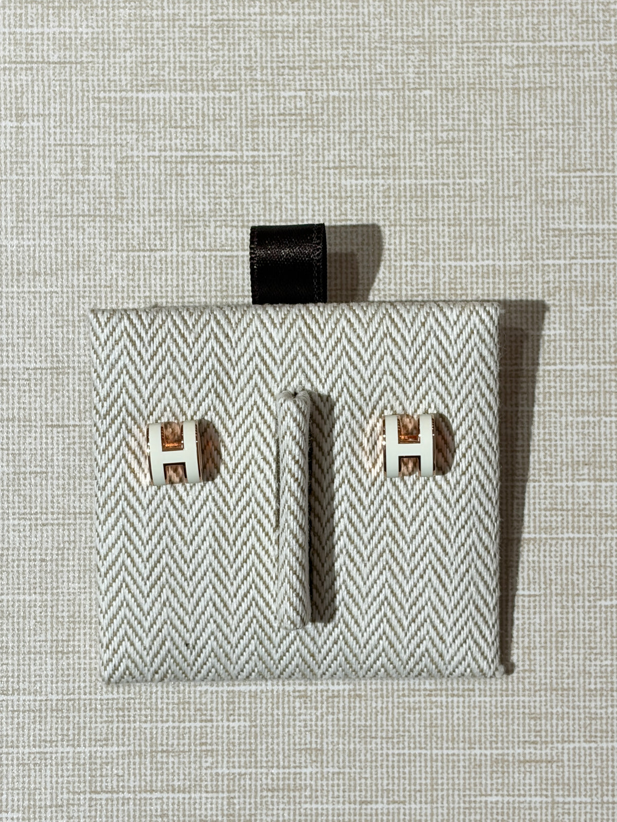 [New] Hermès Mini Pop H Earrings Blanc Rosegold