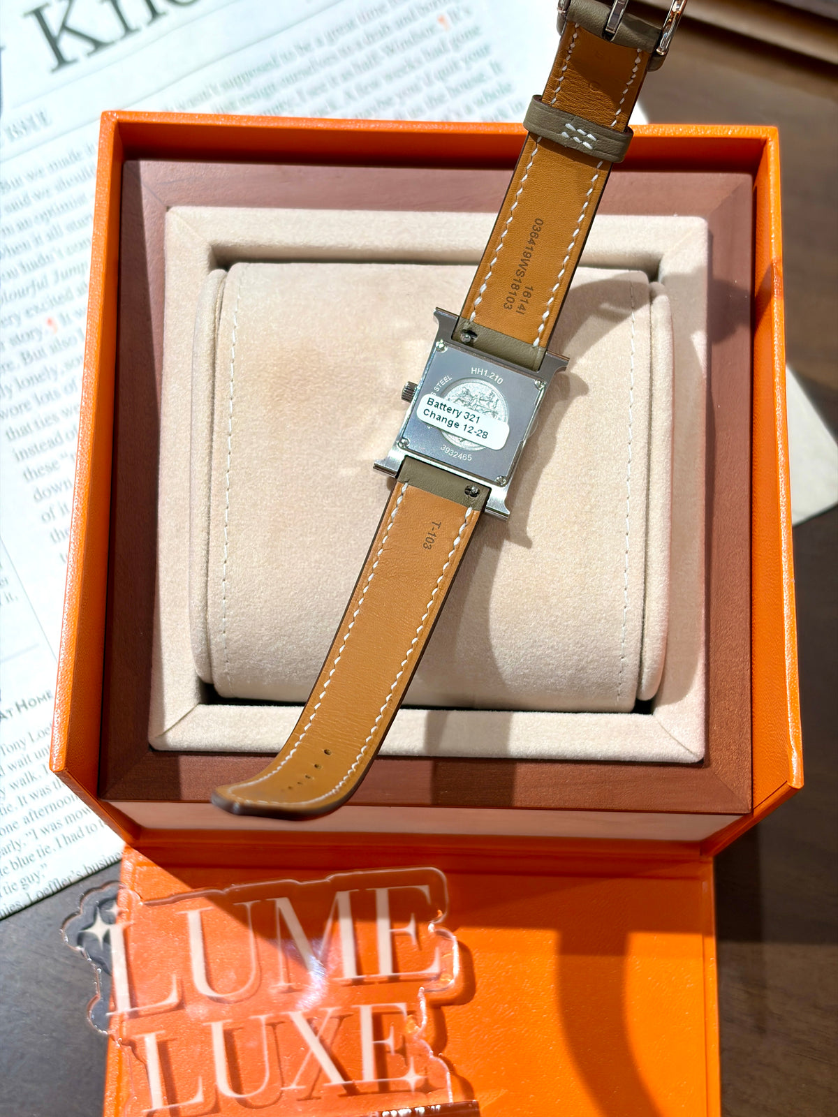 [New] Hermès Heure H watch Etoupe / Silver Small model, 25 mm