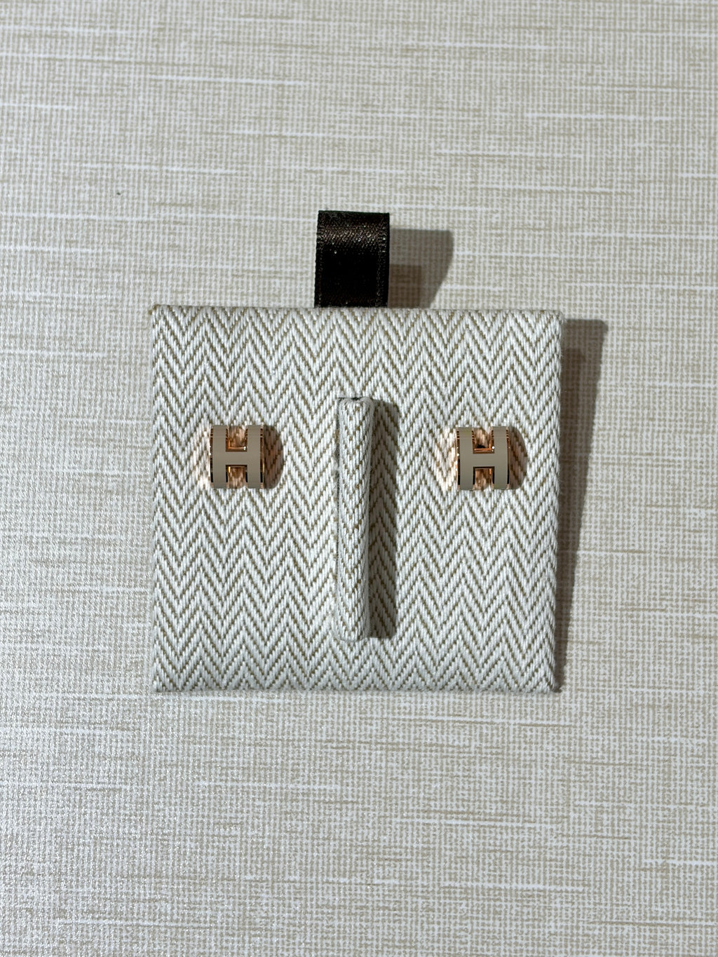 [New] Hermès Mini Pop H Earrings Marron Glace Rosegold