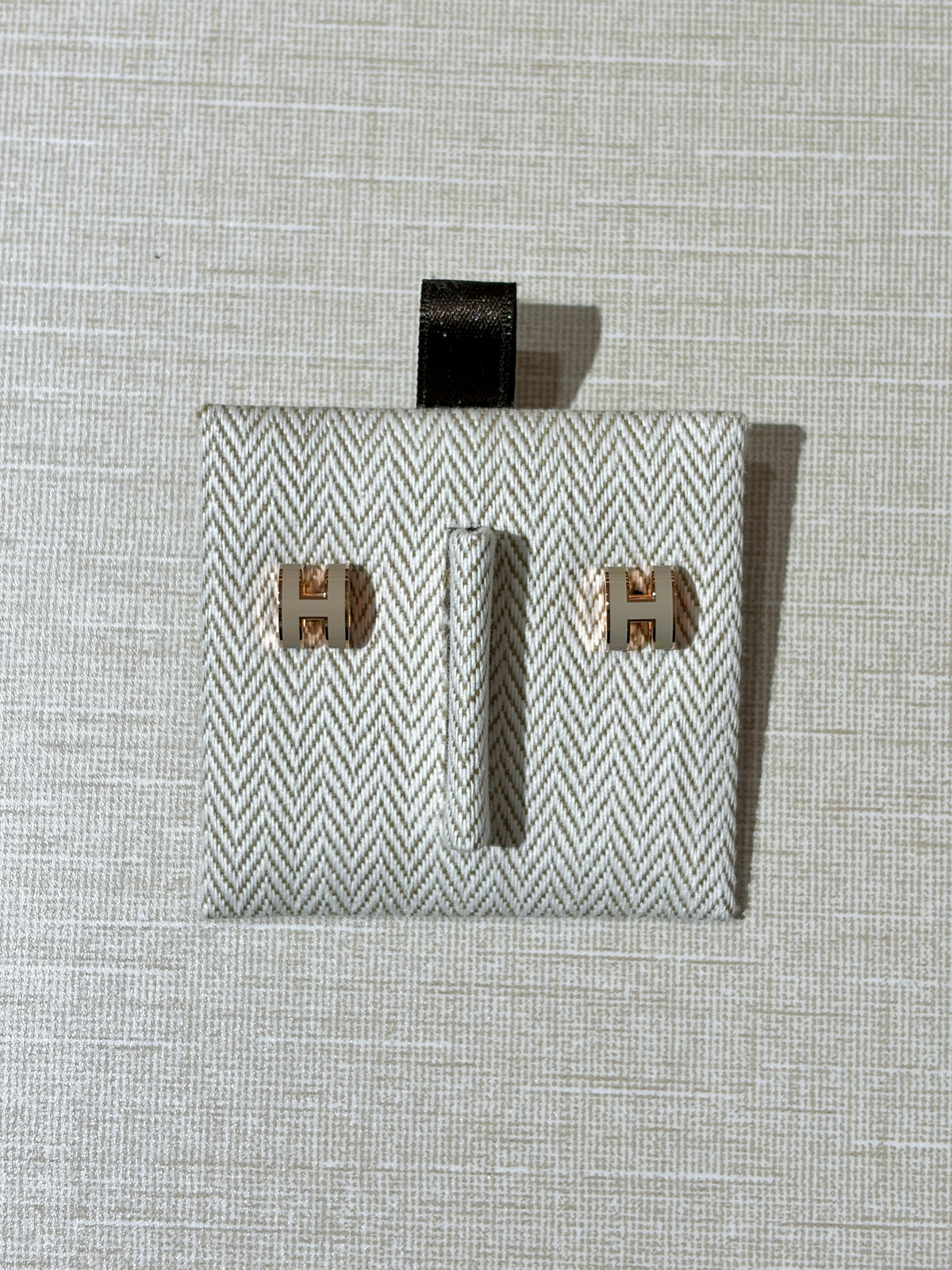 [New] Hermès Mini Pop H Earrings Marron Glace Rosegold