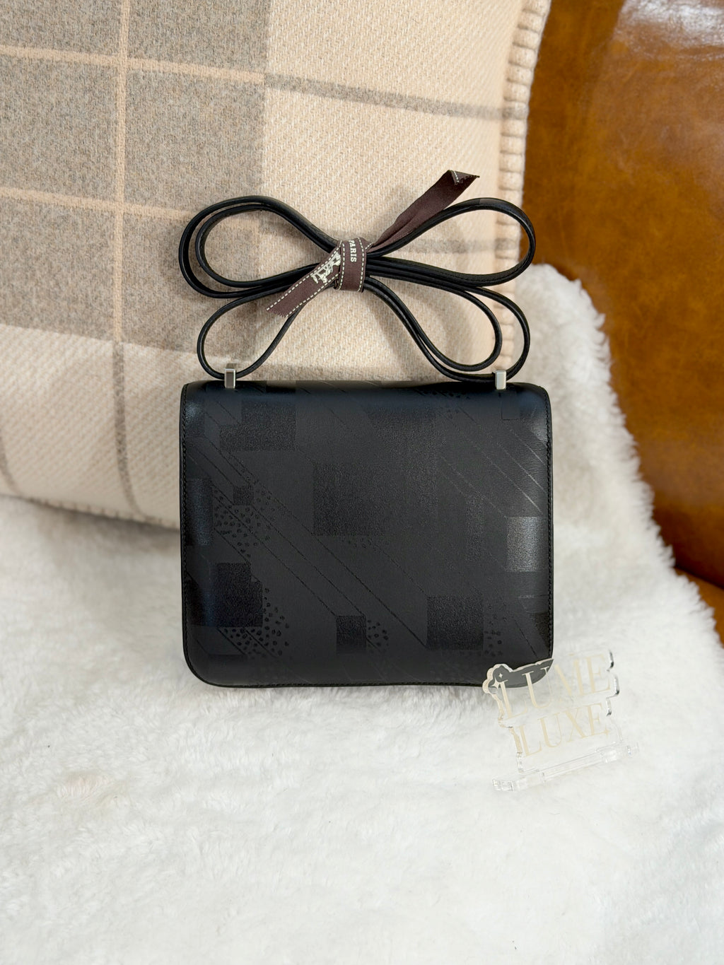 [Preloved] Hermès Mini Constance On A Summer Night Noir Sombrero Black enamel buckle