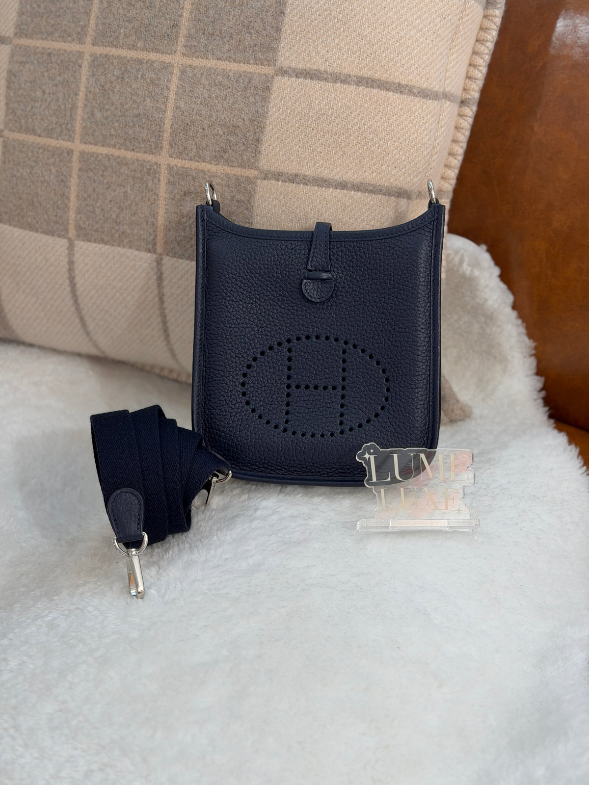 [Preloved] Hermès Mini Evelyne Bleu Nuit TC CK