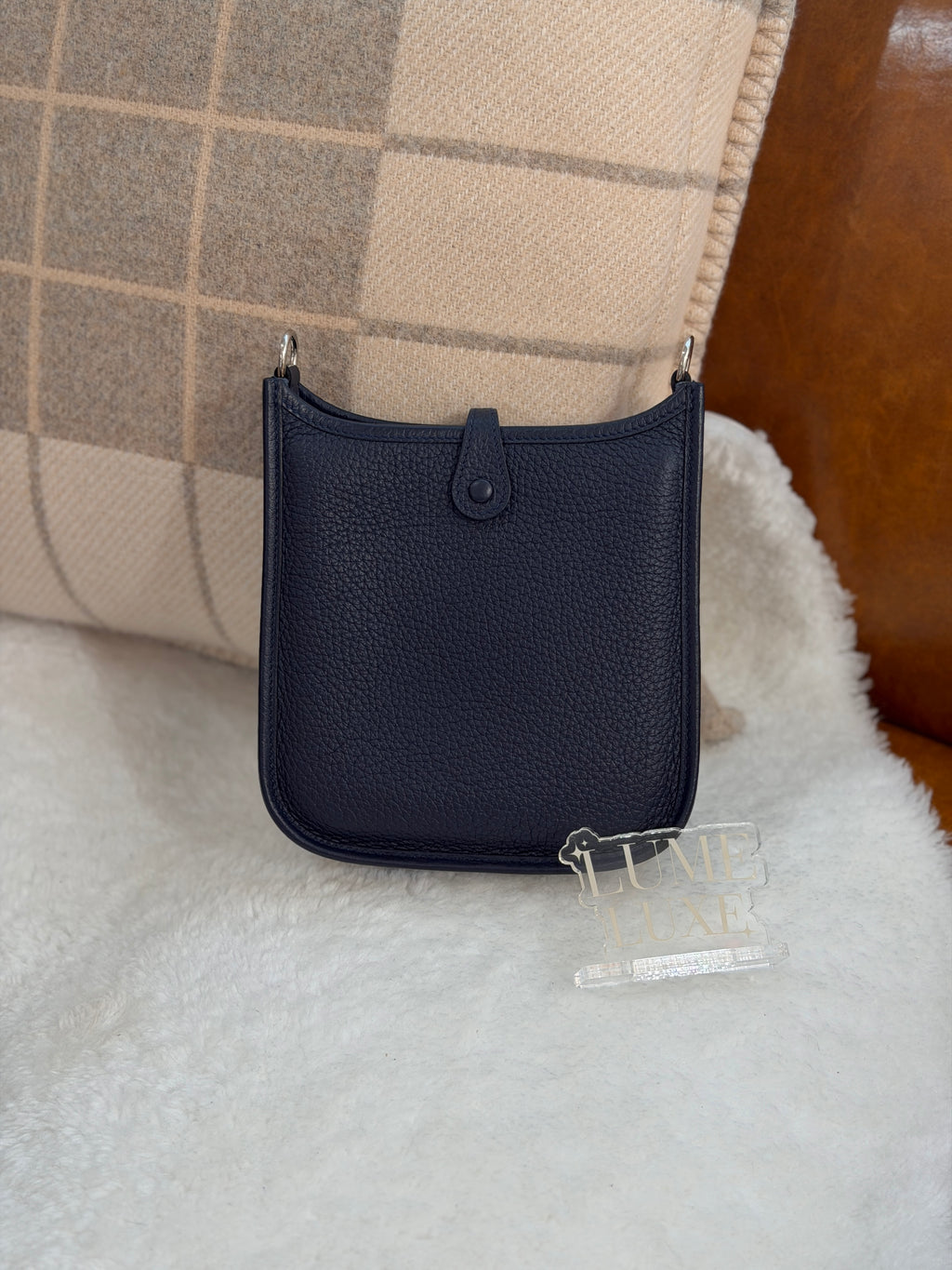 [Preloved] Hermès Mini Evelyne Bleu Nuit TC CK