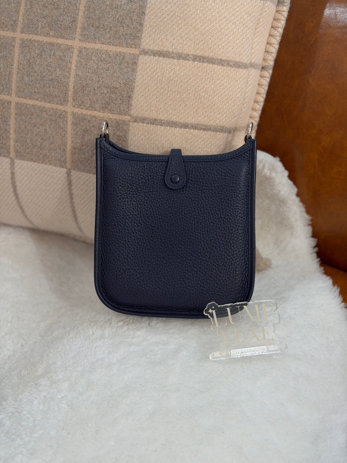 [Preloved] Hermès Mini Evelyne Bleu Nuit TC CK