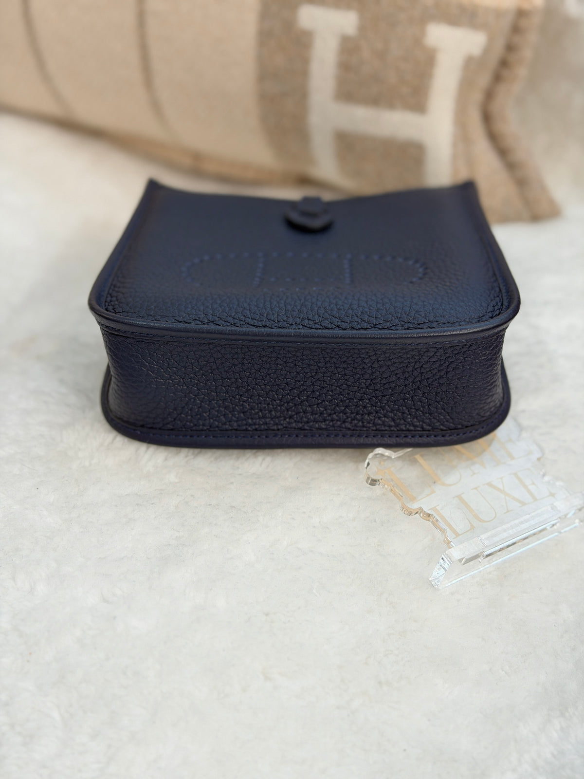 [Preloved] Hermès Mini Evelyne Bleu Nuit TC CK