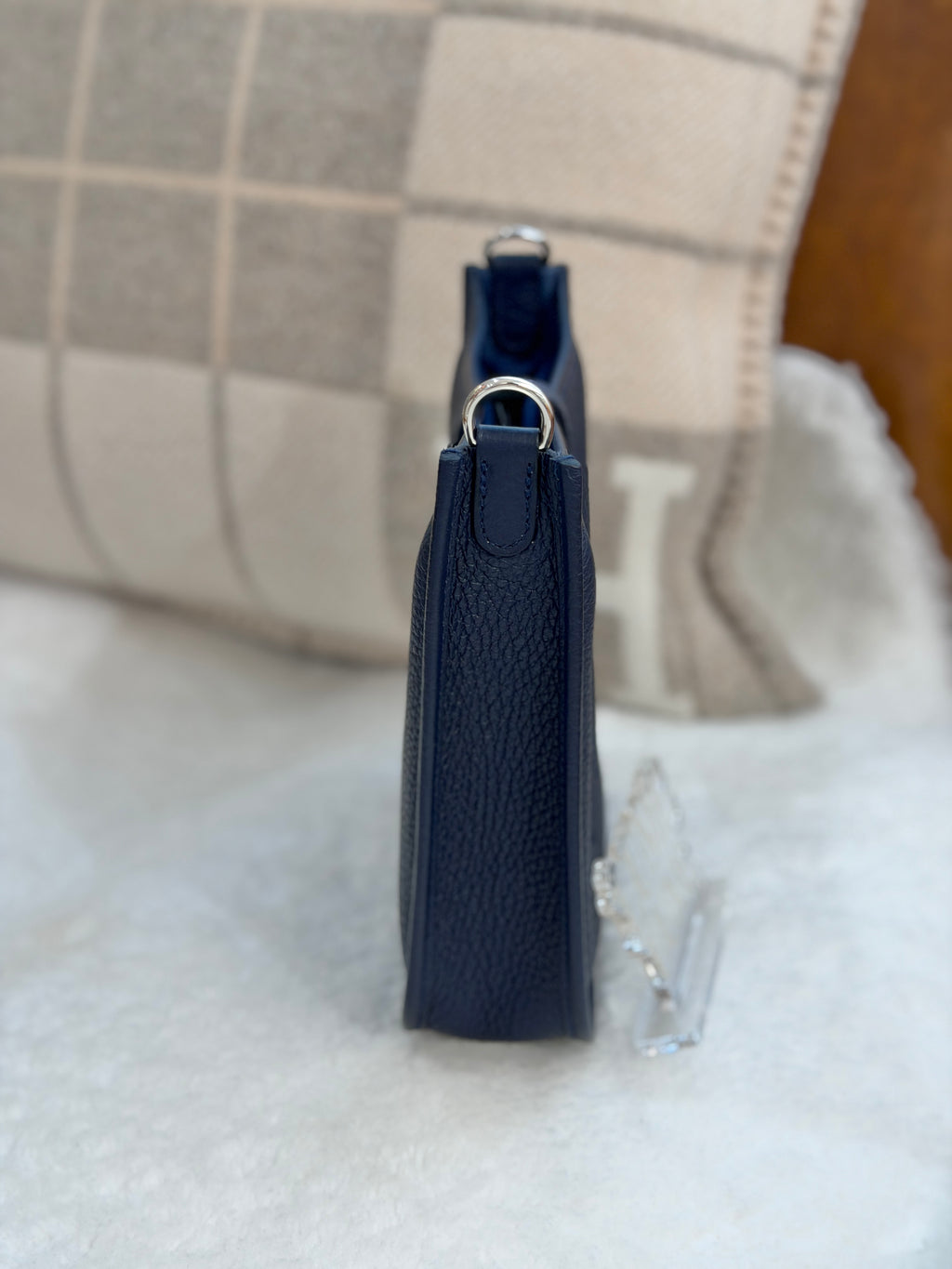 [Preloved] Hermès Mini Evelyne Bleu Nuit TC CK