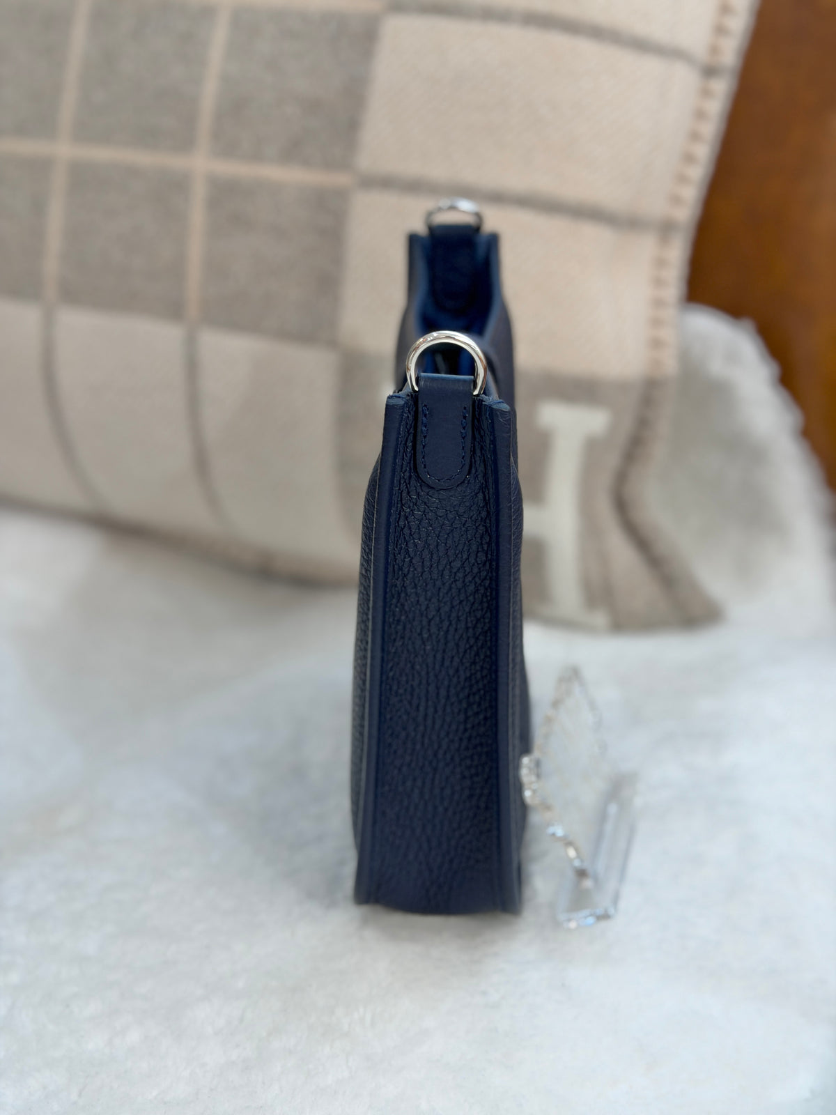 [Preloved] Hermès Mini Evelyne Bleu Nuit TC CK