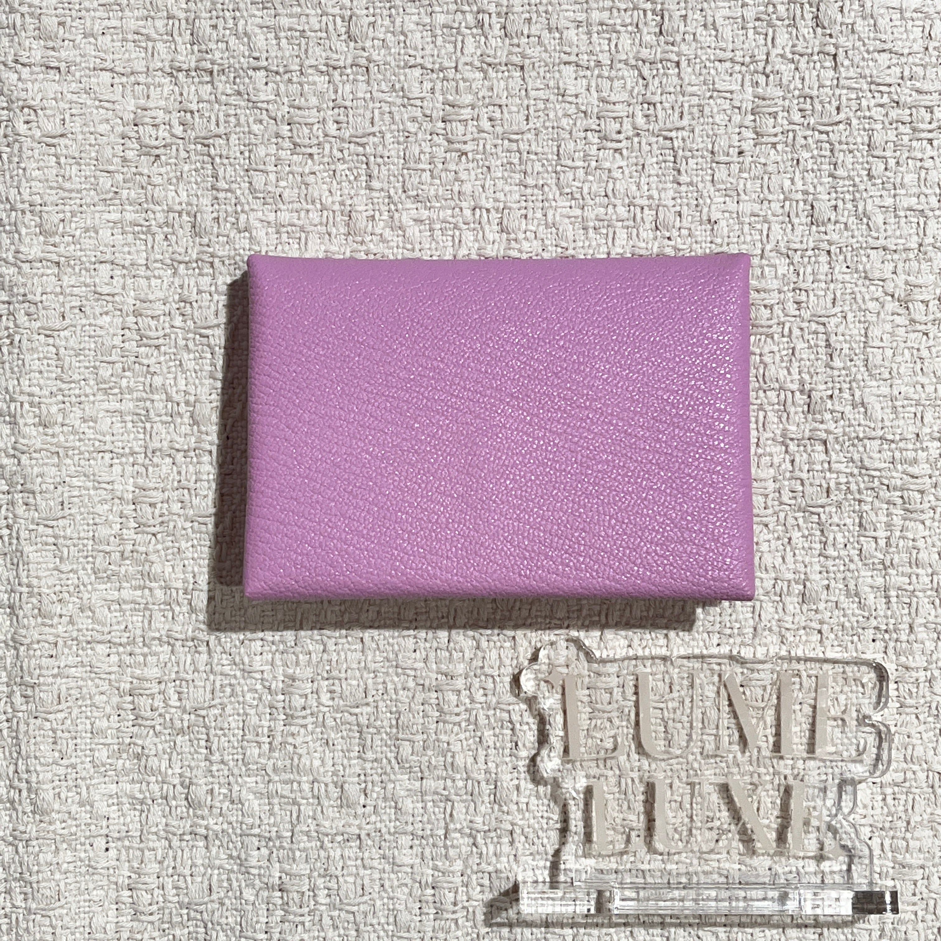 [New] Hermès Calvi Duo Compact card holder Mauve Sylvestre Mysore