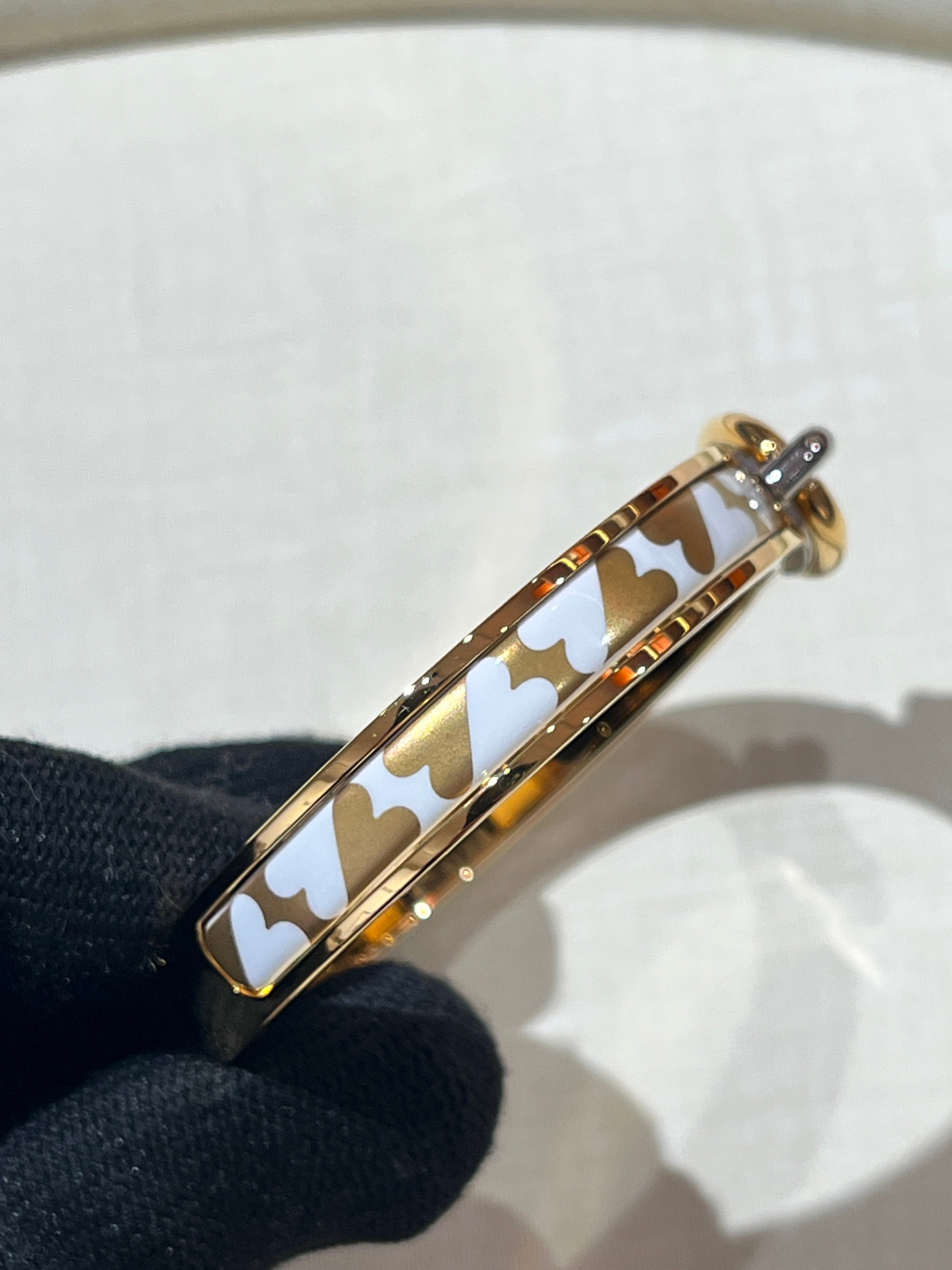 [Unused] Hermès Mini Clic Chaine d'Ancre Cartes a Jouer Bracelet Orfevre Jaune Or/Blanc  PM (Copy)