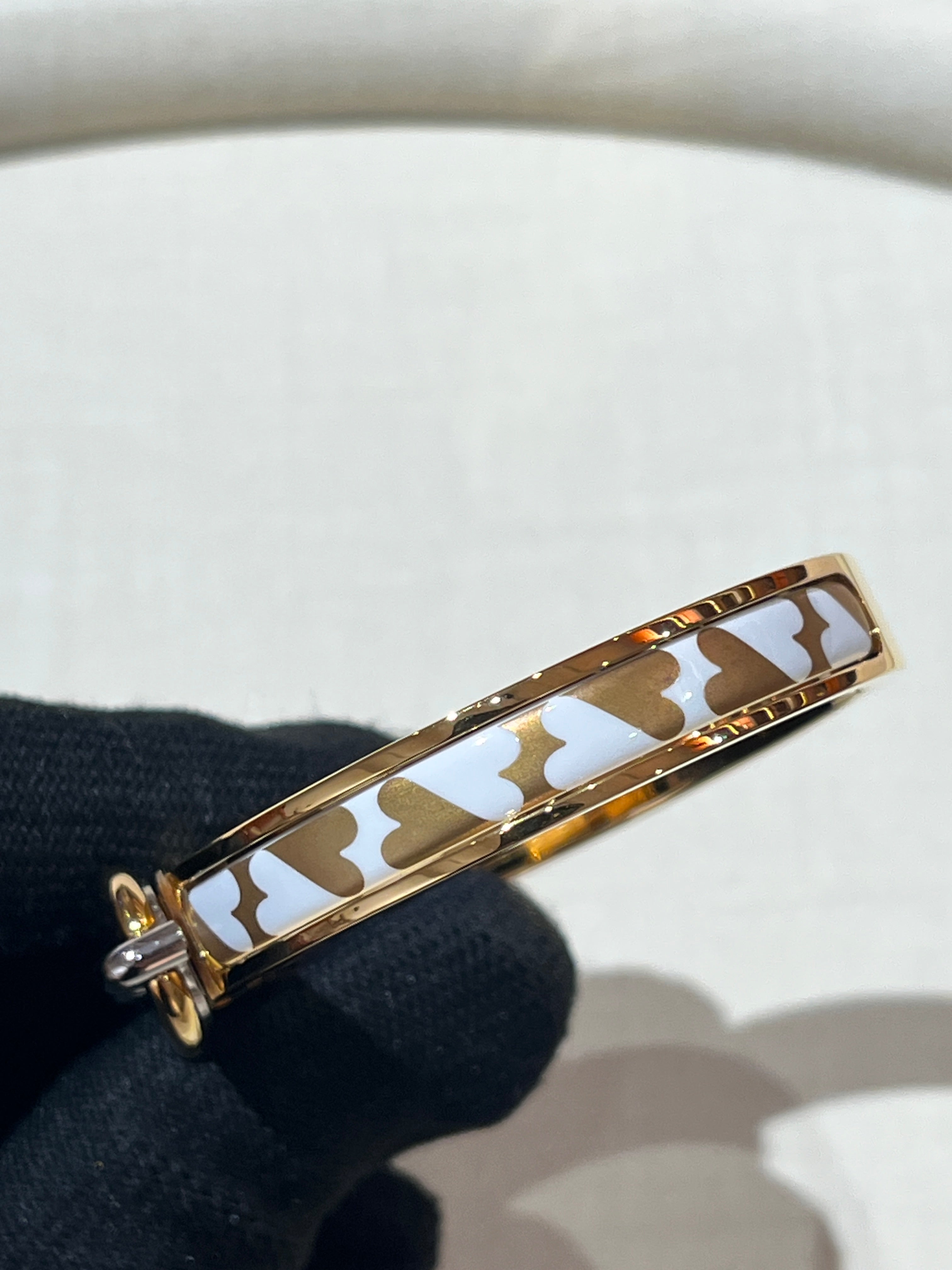 [Unused] Hermès Mini Clic Chaine d'Ancre Cartes a Jouer Bracelet Orfevre Jaune Or/Blanc  PM (Copy)