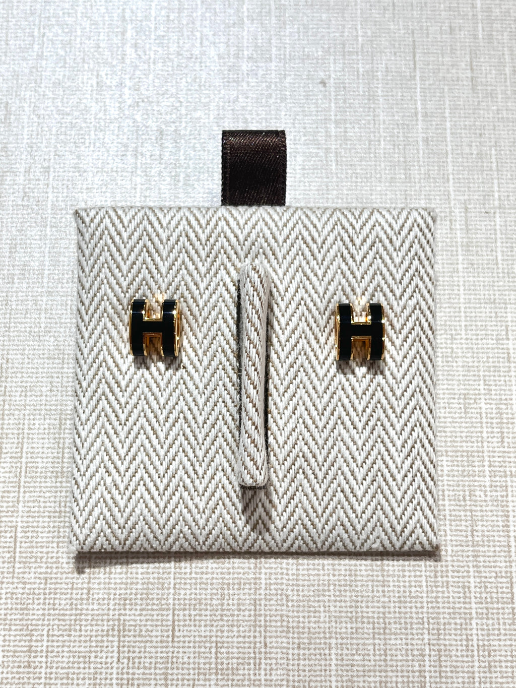 [New] Hermès Mini Pop H Earrings Black Gold