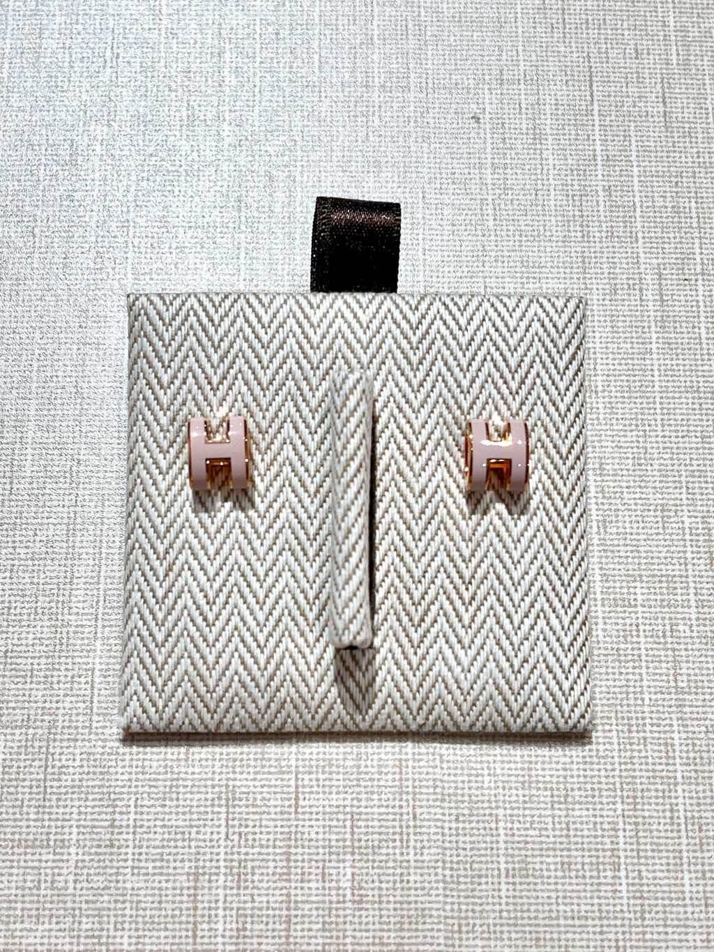 [New] Hermès Mini Pop H Earrings Poudre Rosegold