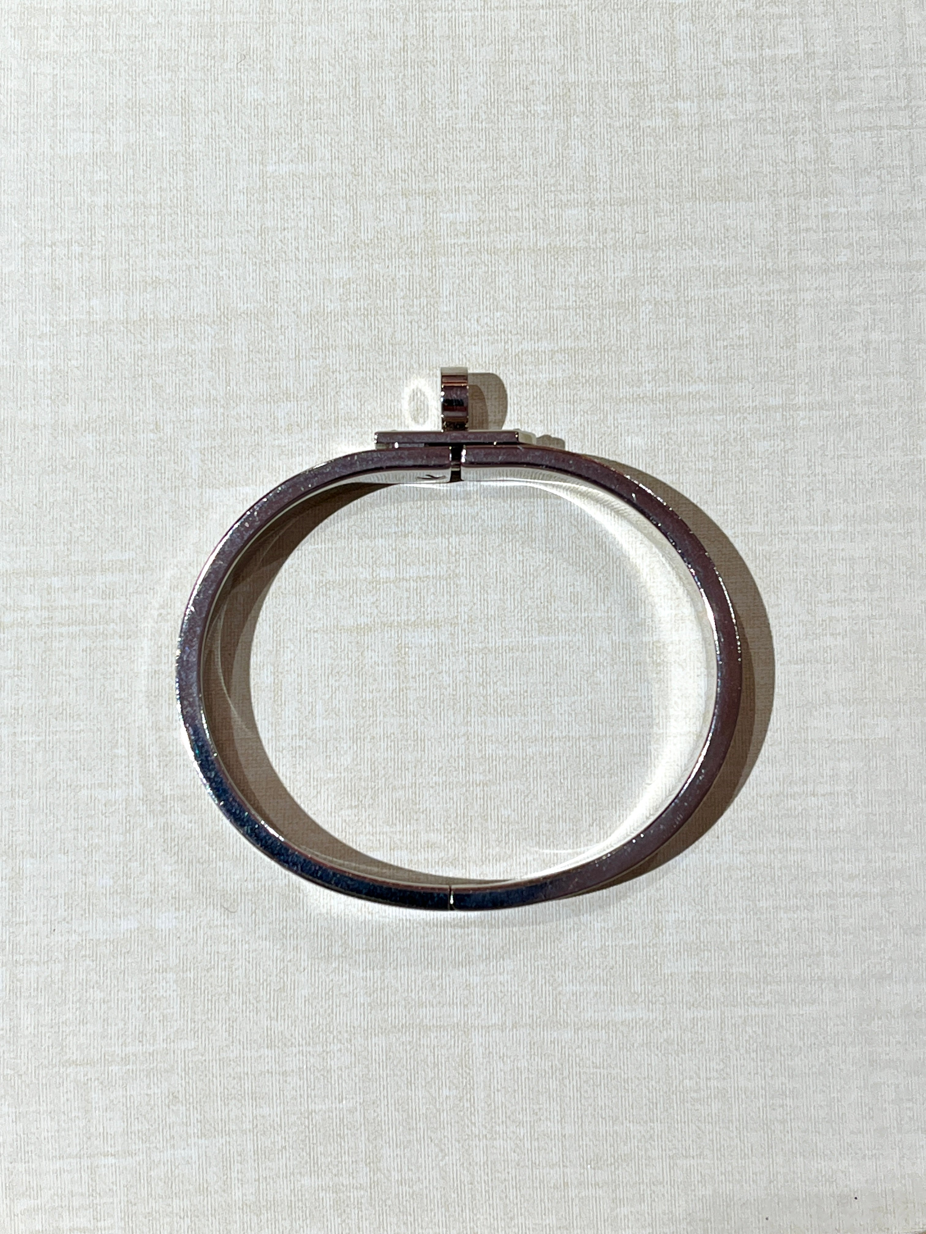 [Preloved] Hermès Mini Clic Kelly Bracelet Marron Glace Silver PM