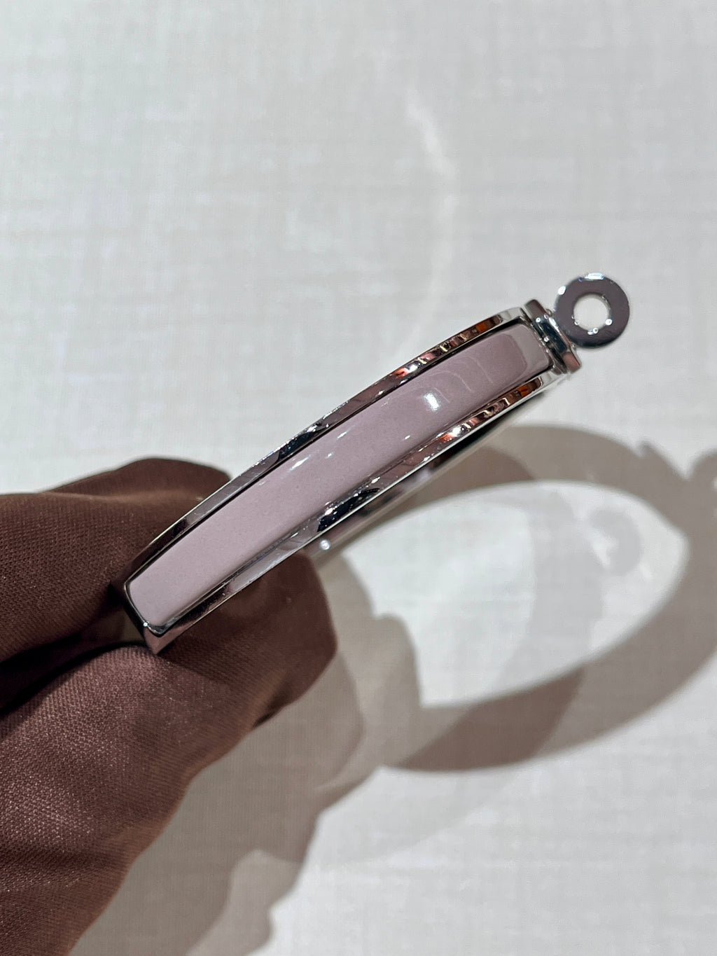 [Preloved] Hermès Mini Clic Kelly Bracelet Marron Glace Silver PM