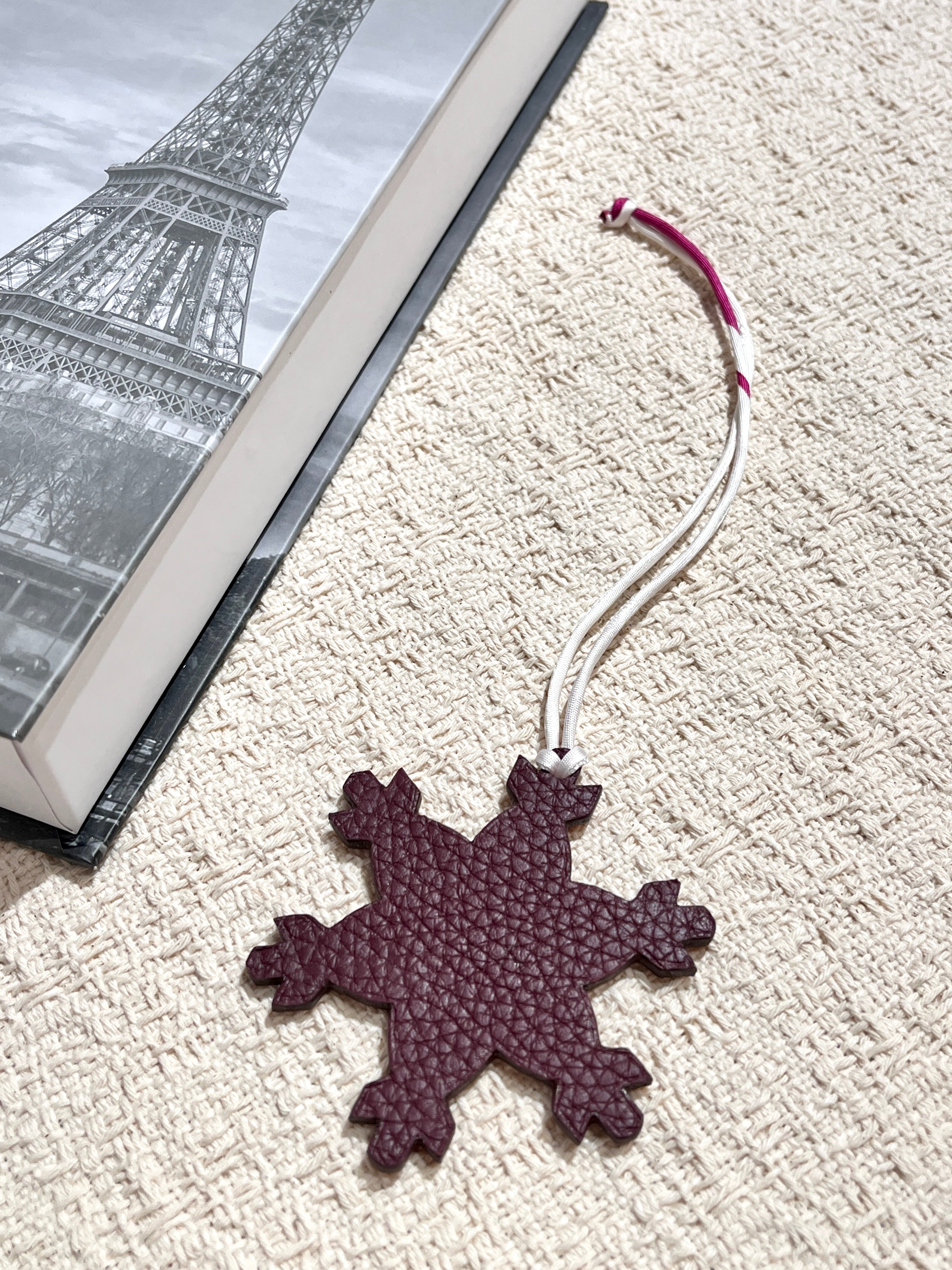 [New] Hermès Snowflake charm Petit H Orange/Rouge sellier
