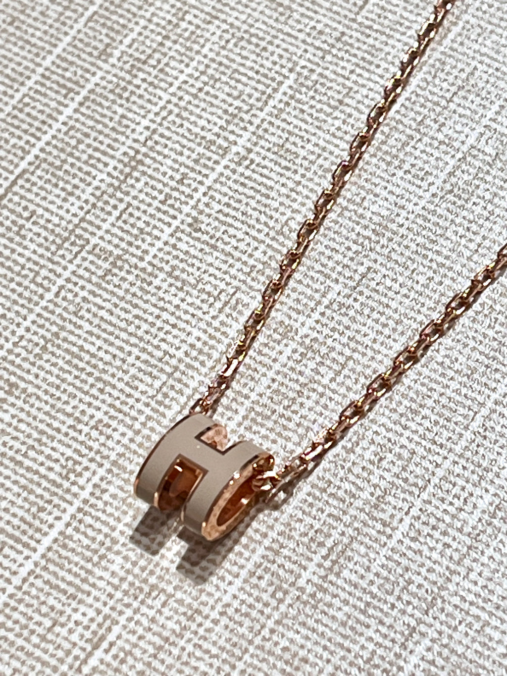 [New] Hermès Mini Pop H Pendant Marron Glace Rosegold