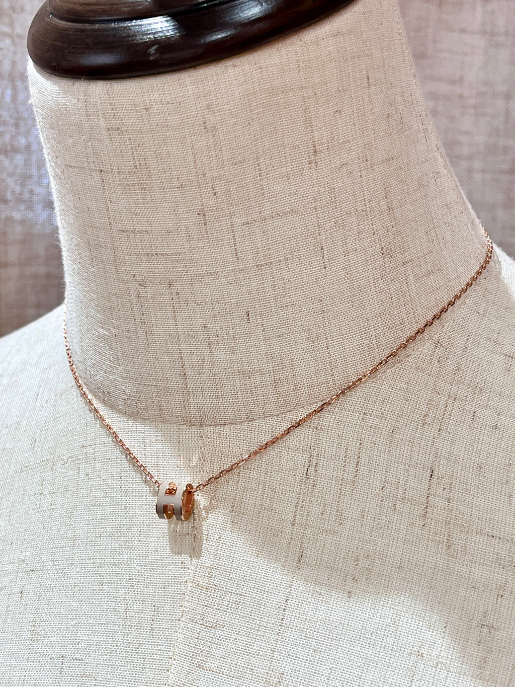 [New] Hermès Mini Pop H Pendant Marron Glace Rosegold