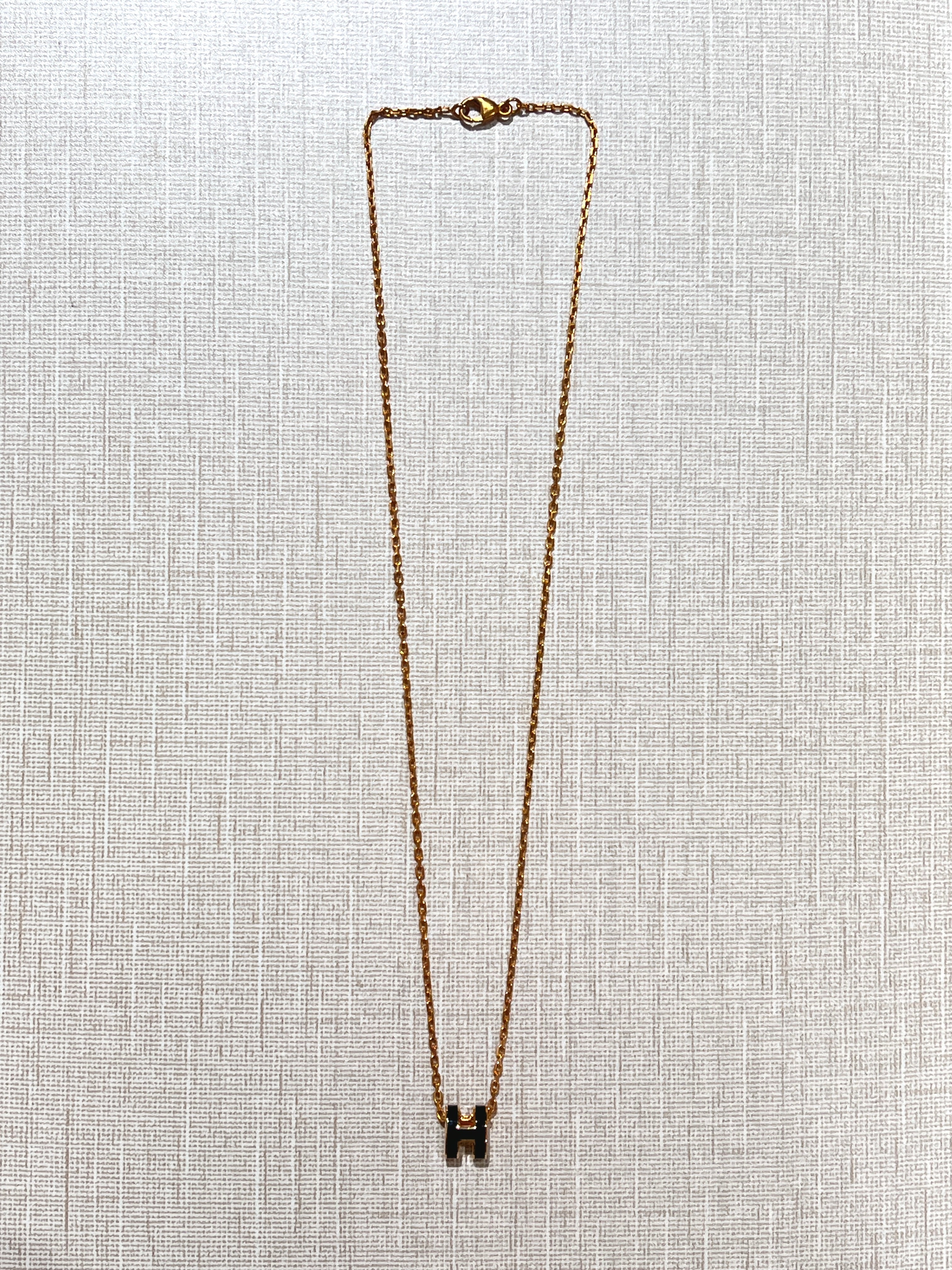 [New] Hermès Mini Pop H Pendant Black Gold