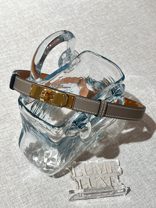 [New] Hermès Kelly Belt Etoupe Epsom Gold