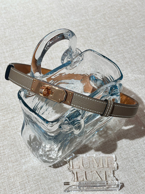 [New] Hermès Kelly Belt Etoupe Epsom Rose gold