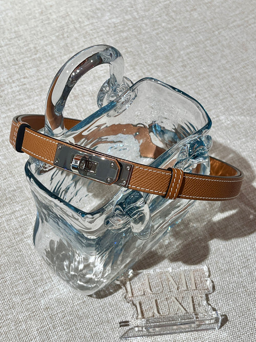 [New] Hermès Kelly Belt Gold Epsom Silver