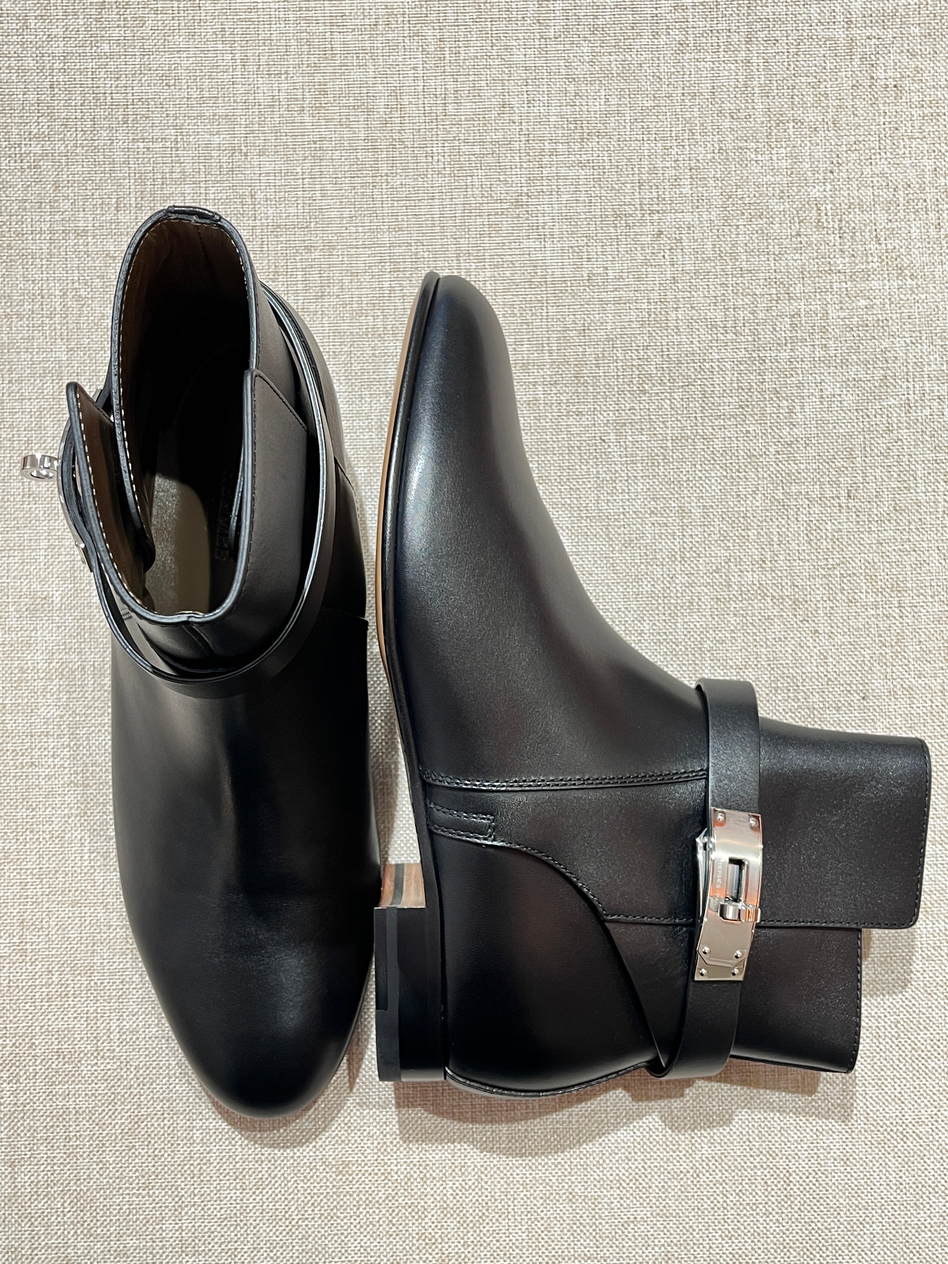 [New] Hermès Neo Ankle Boot Black Silver 38
