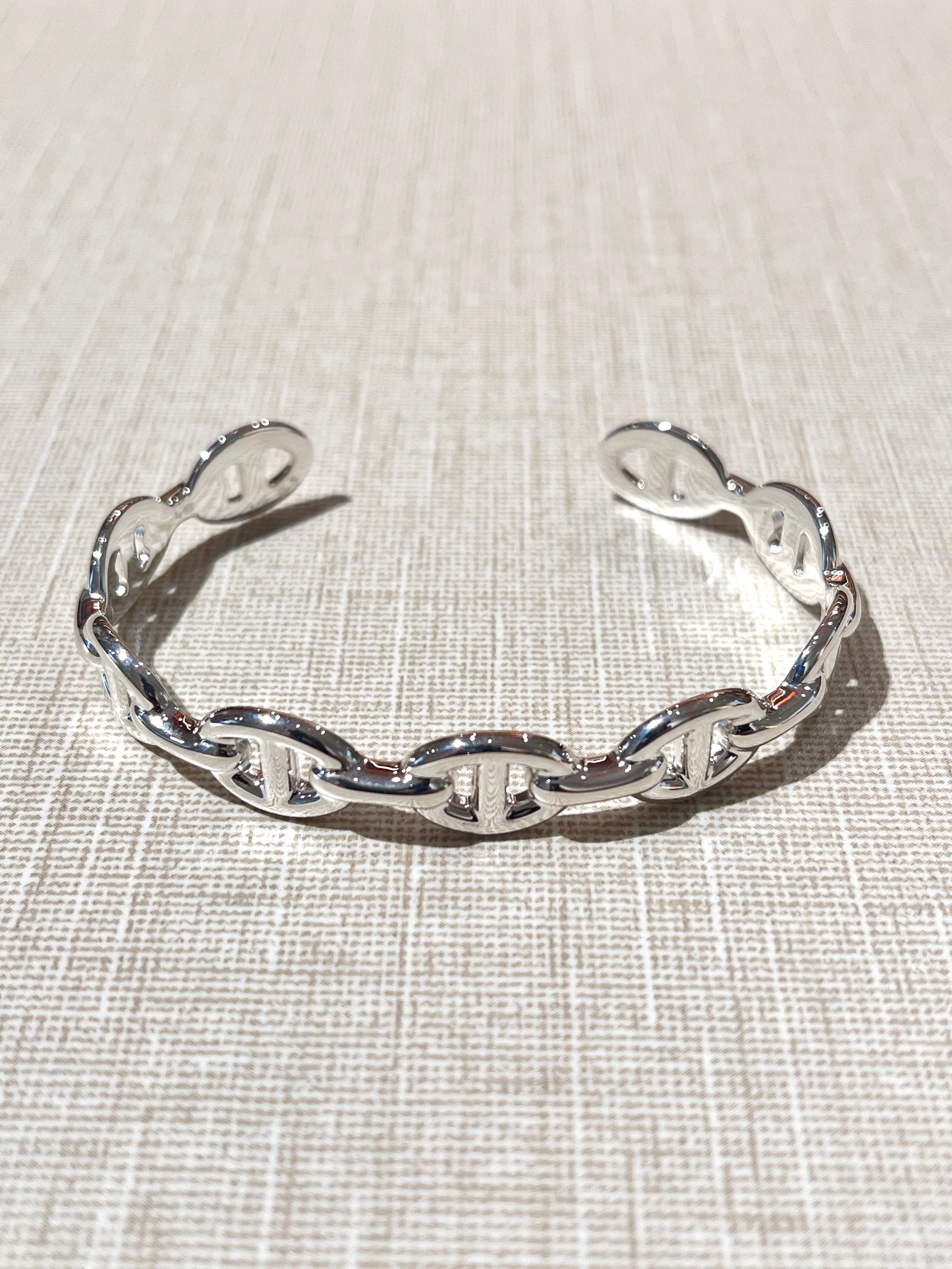 [New] Hermès Chaine d'Ancre Enchainee Bracelet MM Silver SH