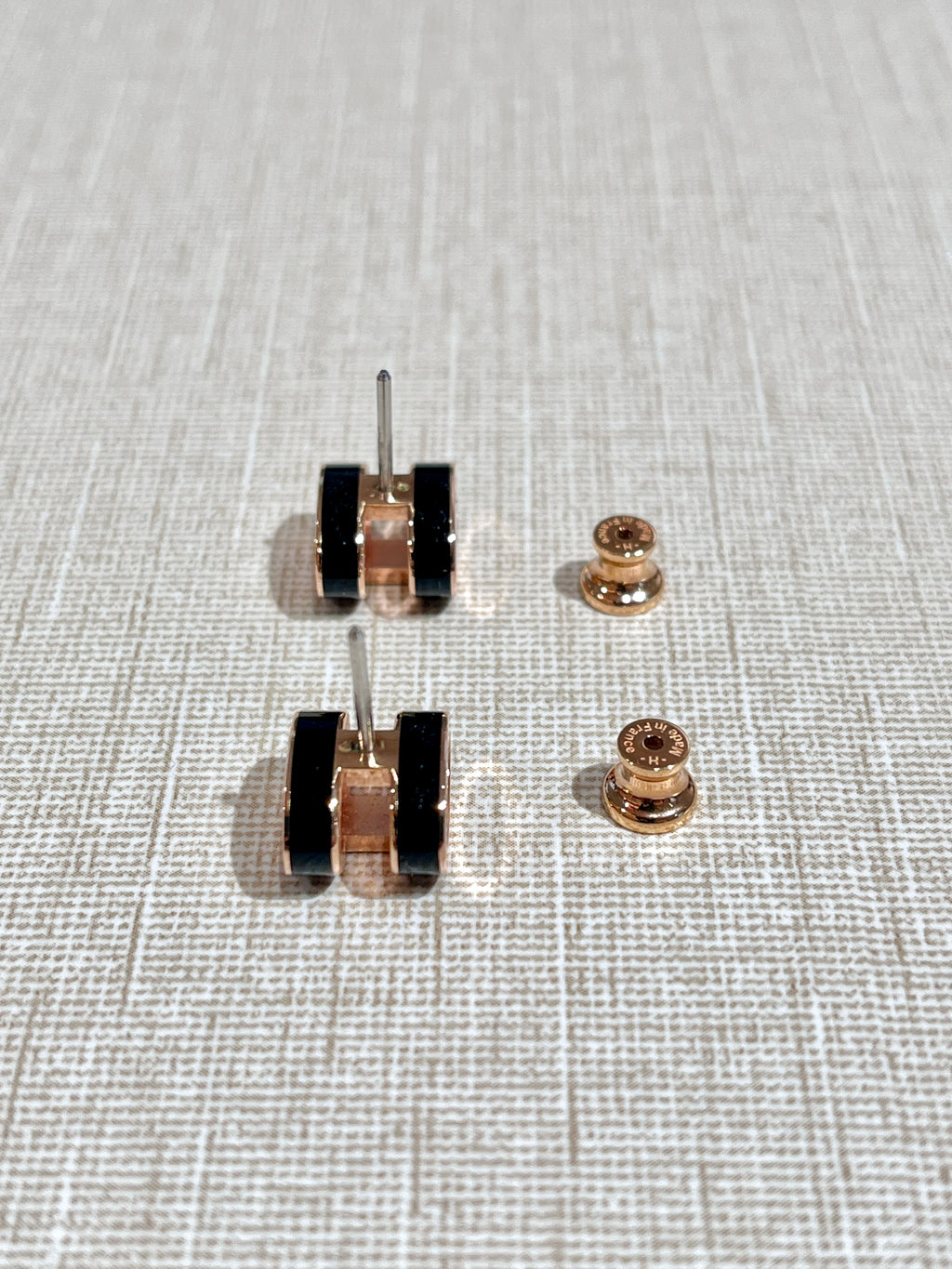[Preloved] Hermès Pop H Earrings Black Rosegold