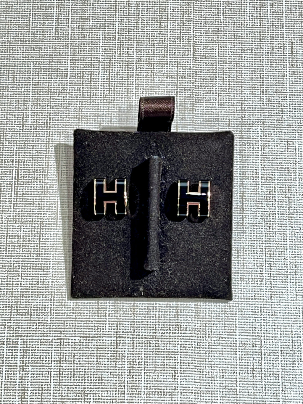 [Preloved] Hermès Pop H Earrings Black Rosegold