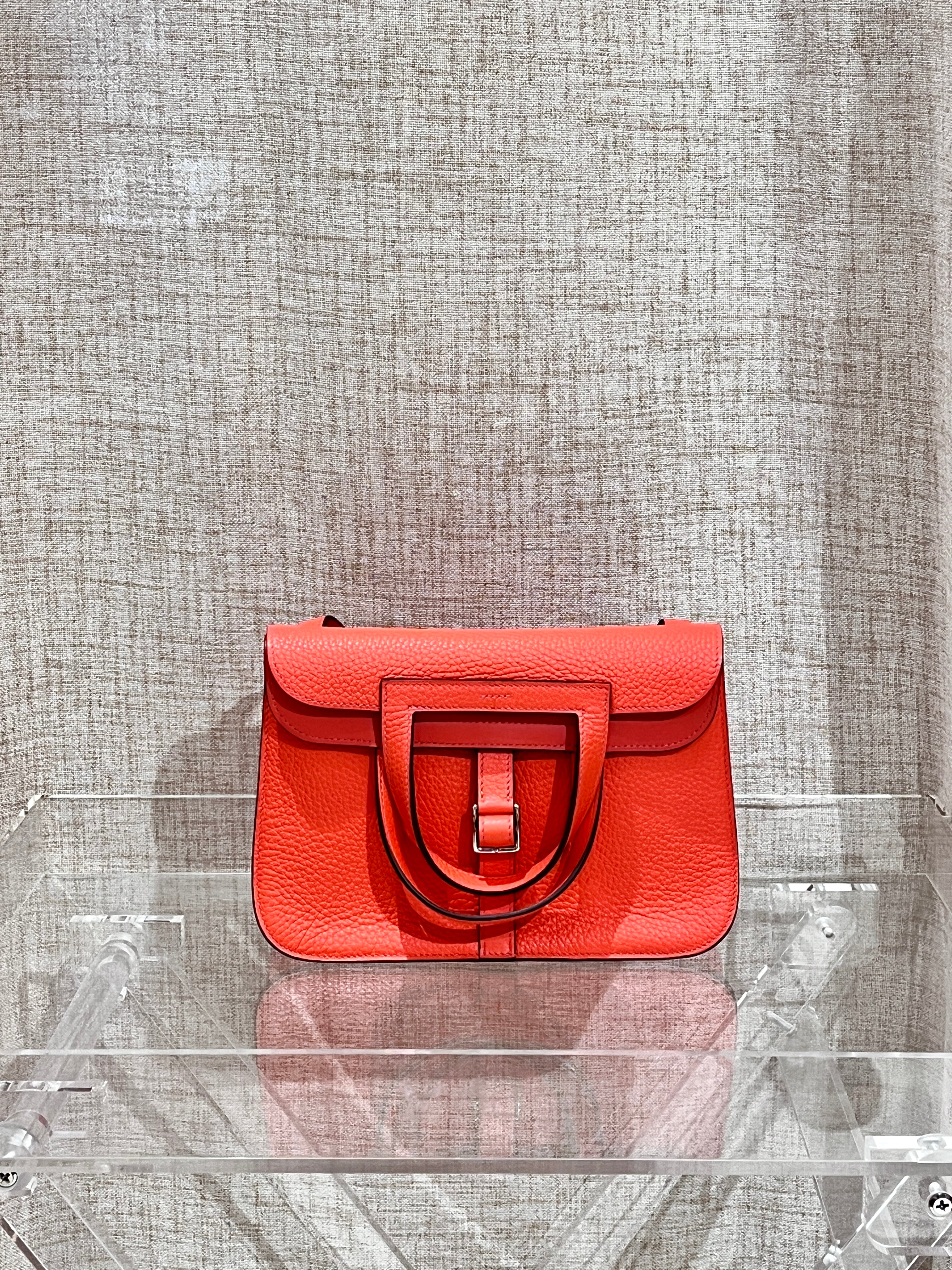 [Preloved] Hermès Halzan 25 Rose Texas TC CK
