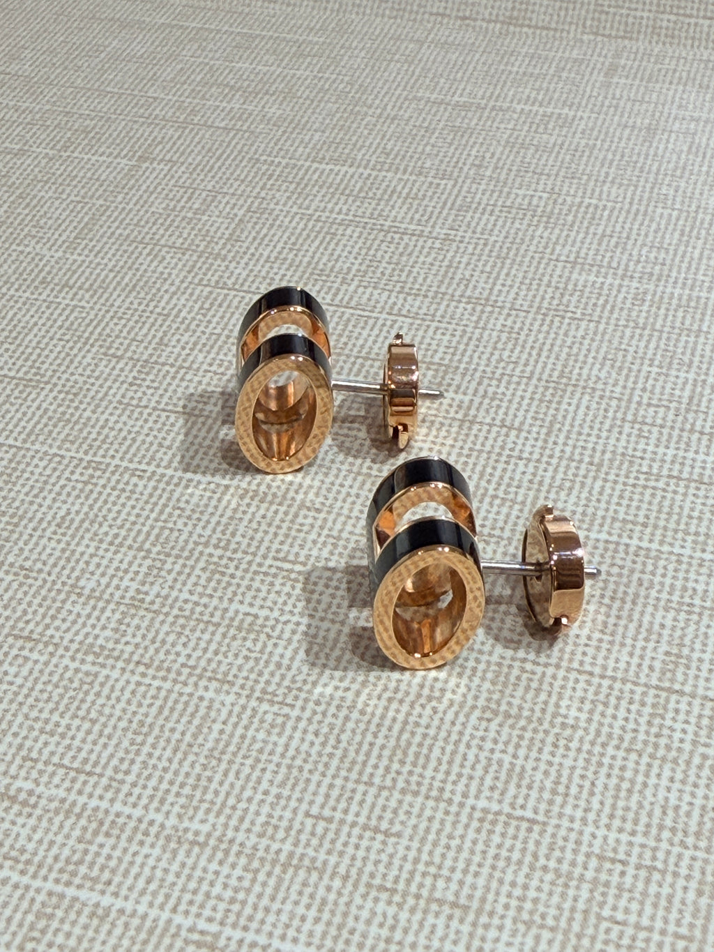 [Preloved] Hermès Pop H Earrings Black Rosegold