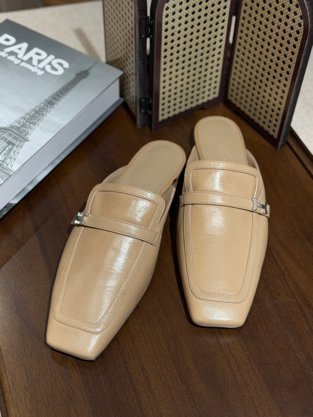 [New] Hermès Groupie Mule Beige Argile Silver 38.5