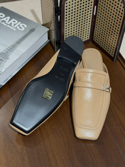 [New] Hermès Groupie Mule Beige Argile Silver 38.5