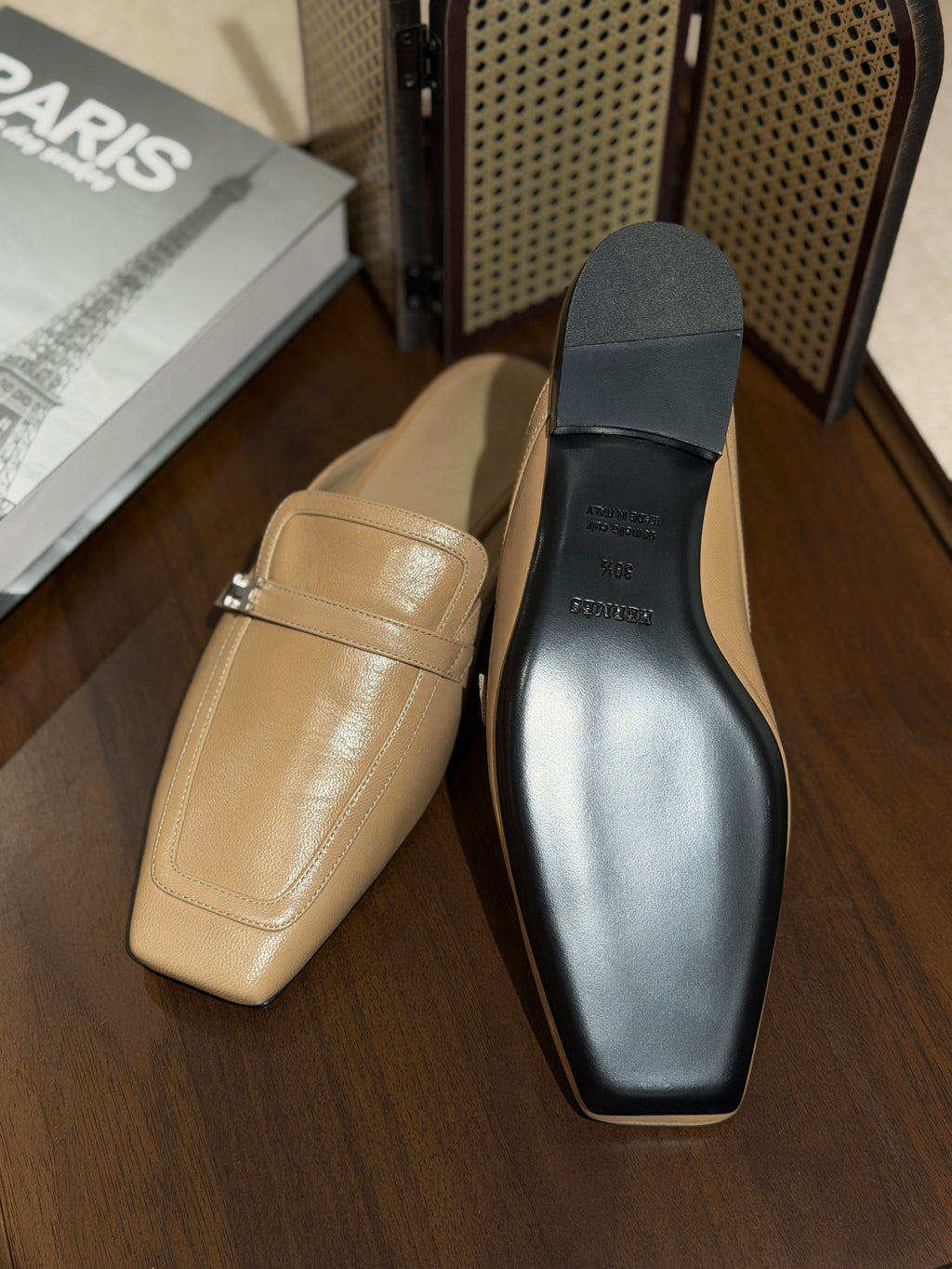 [New] Hermès Groupie Mule Beige Argile Silver 38.5