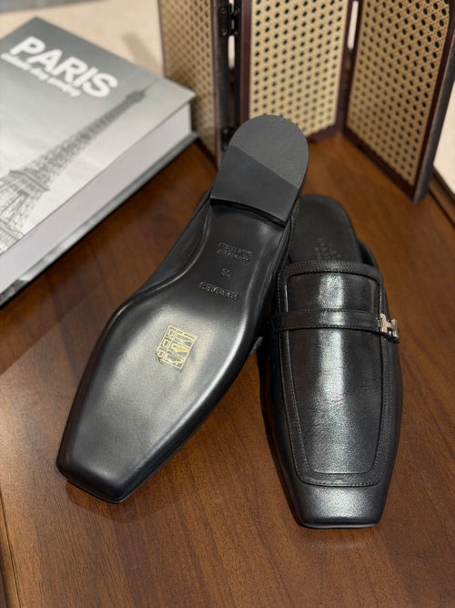 [New] Hermès Groupie Mule Black Silver 38