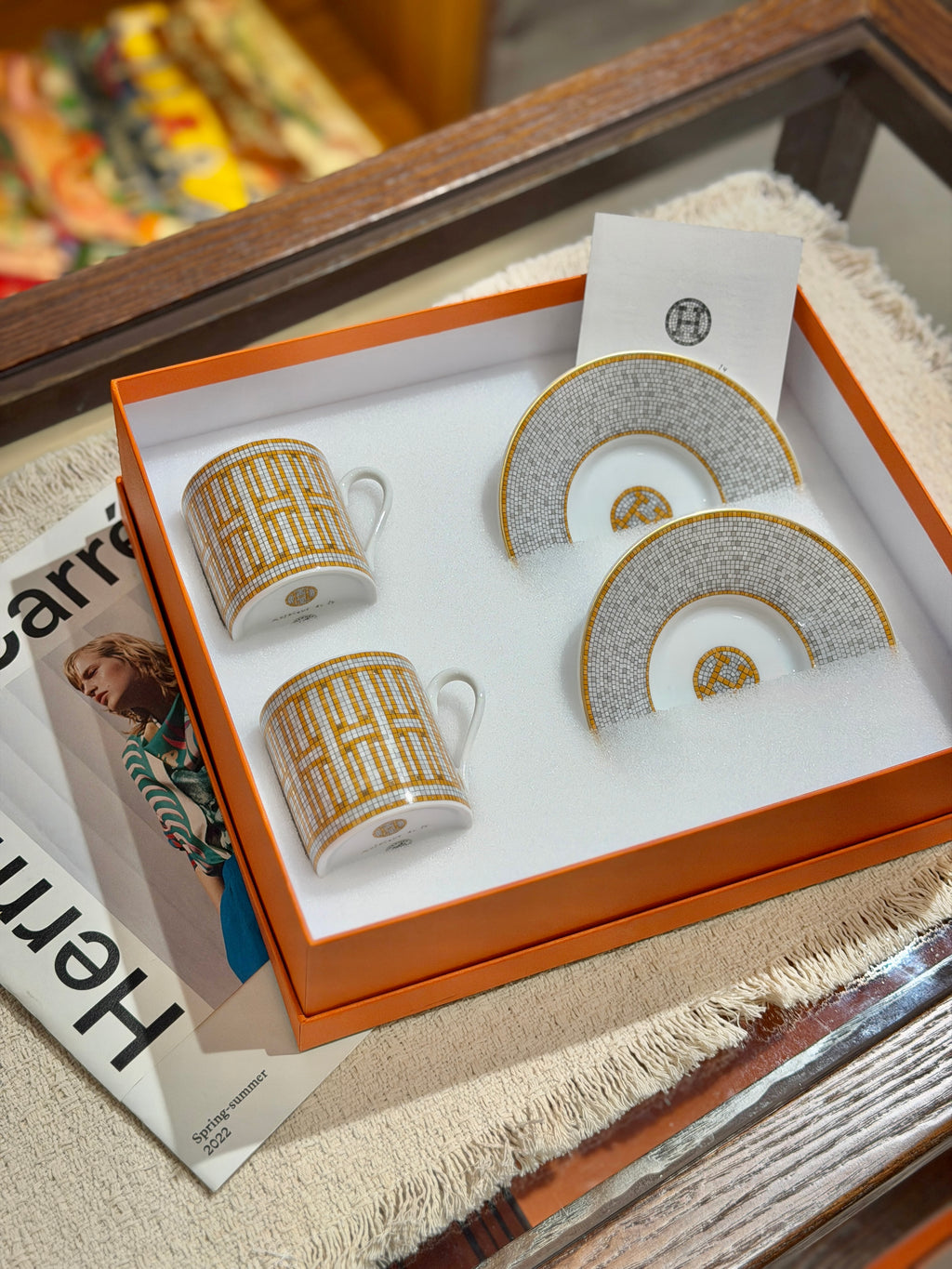 [New] Hermès Mosaique au 24 gold coffee cup and saucer (2 pairs in 1 set)