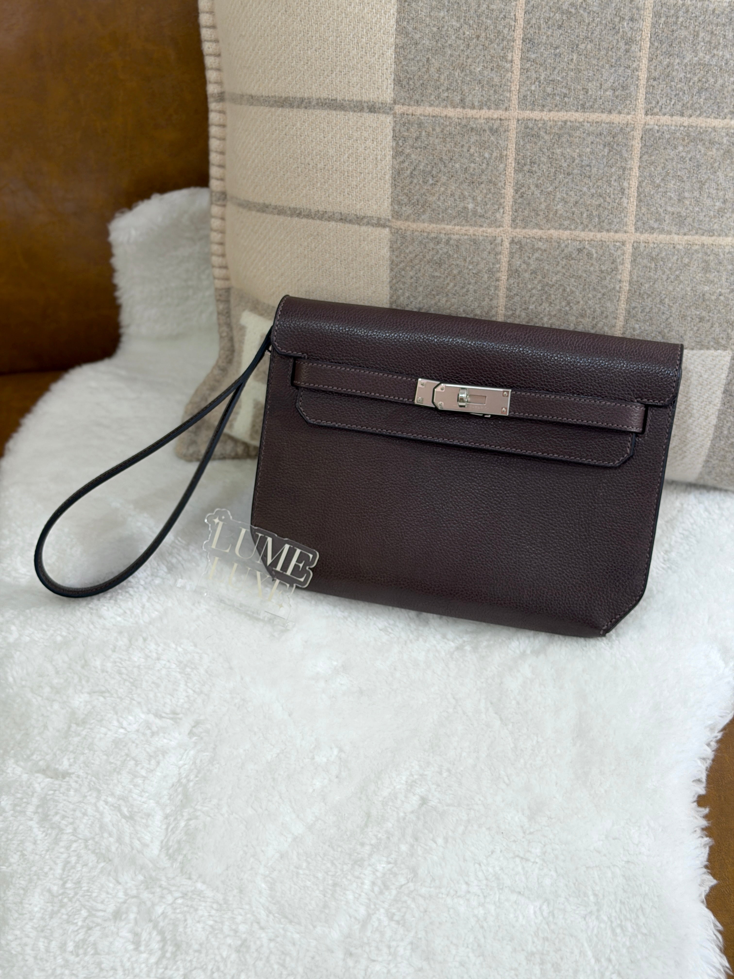 [Preloved] Hermès Kelly Depeches 25 Ebene Barenia CK