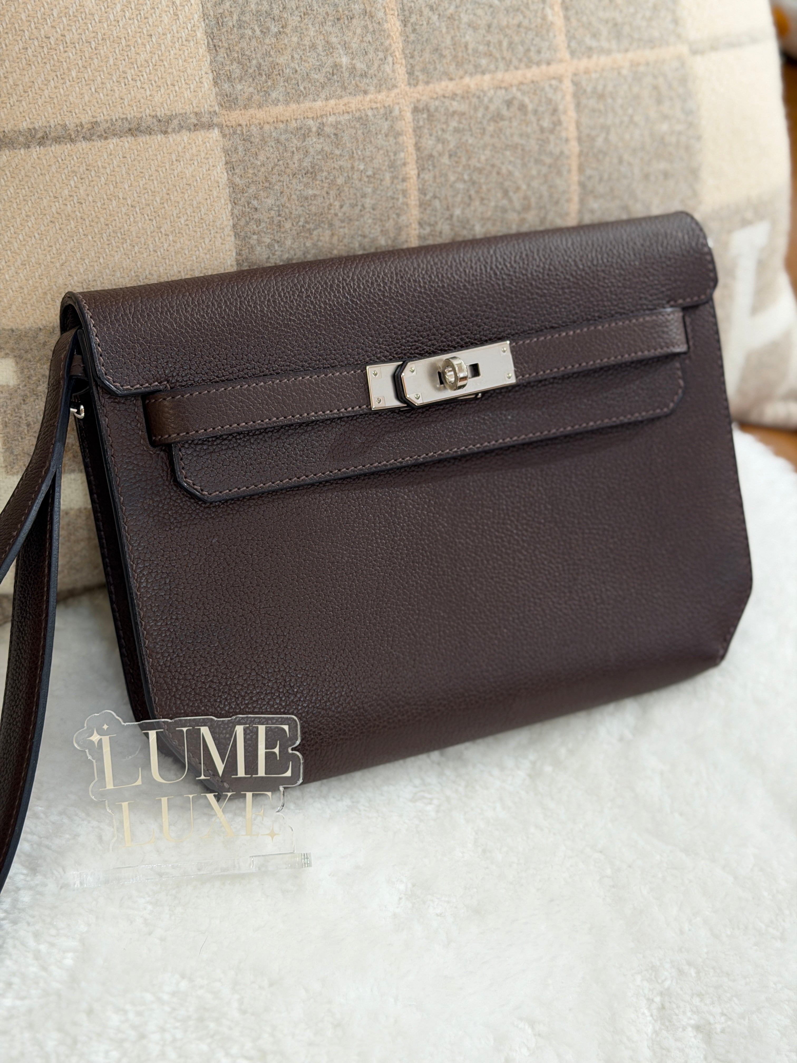 [Preloved] Hermès Kelly Depeches 25 Ebene Barenia CK
